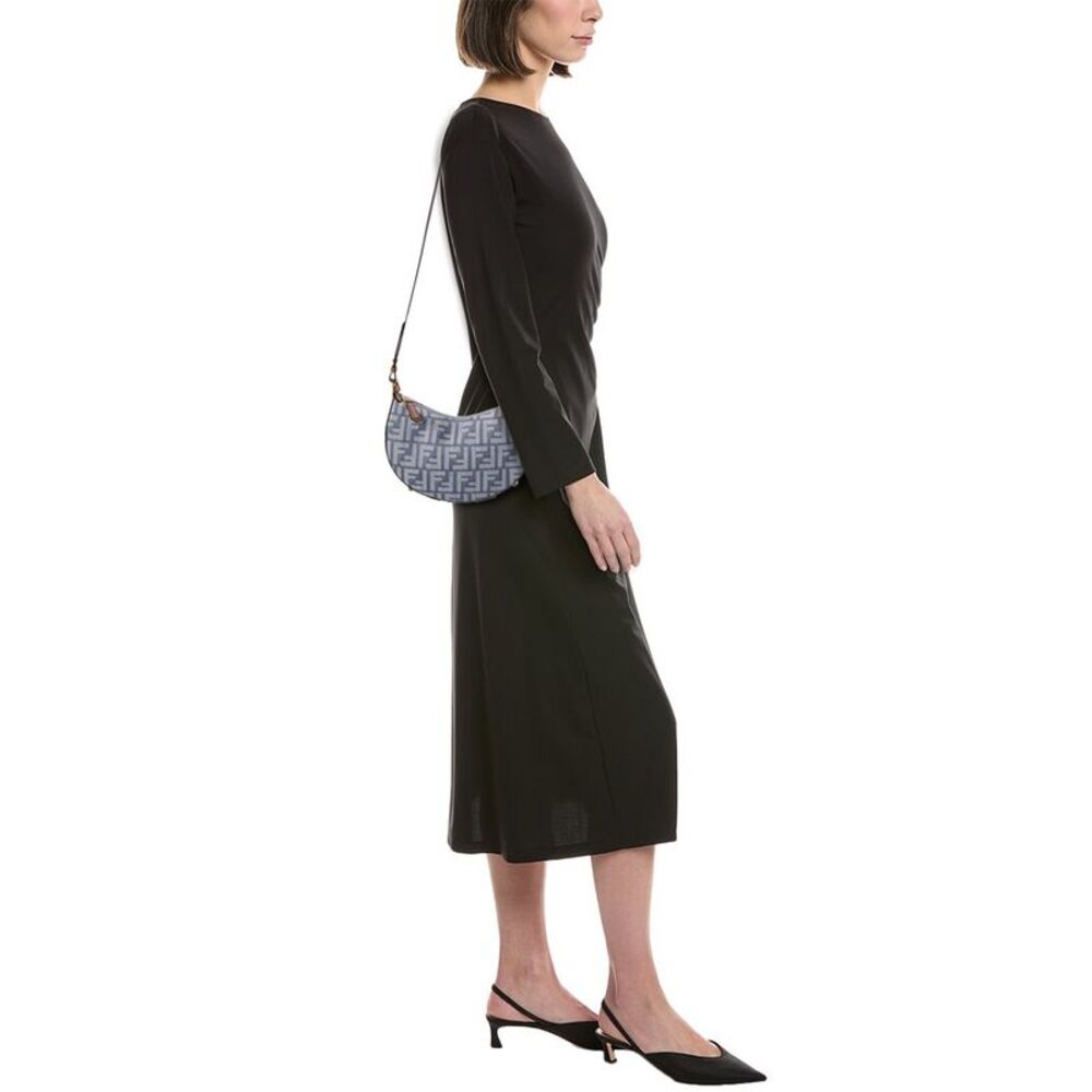 Fendi Fendigraphy Mini Ff Denim & Leather Hobo Bag - Picture 6 of 6